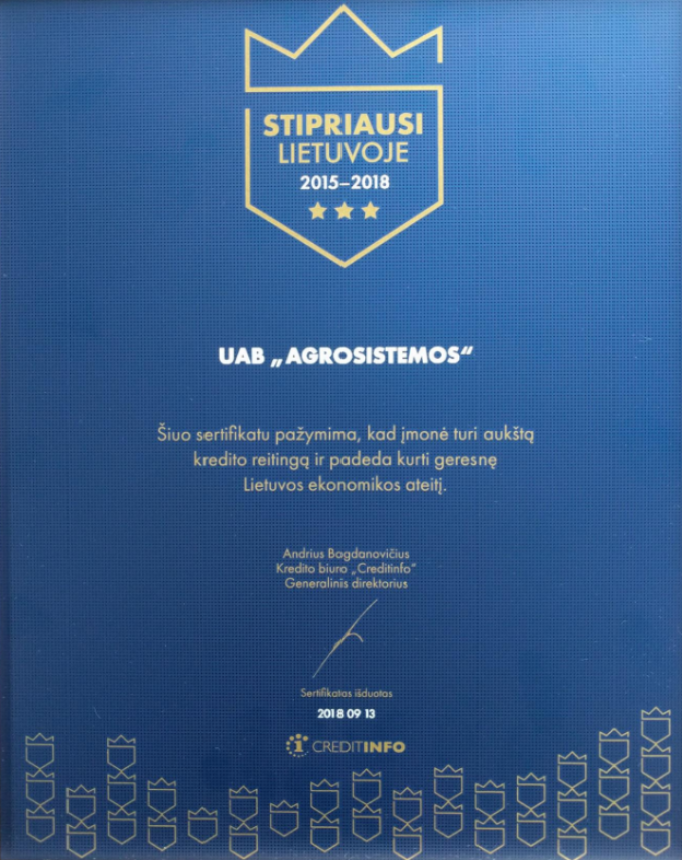 Stipriausi žemės ūkio technikos pardavimuose 2018