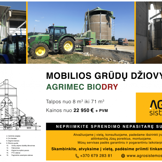 Mobilios grūdų džiovyklos Agrimec Biodry