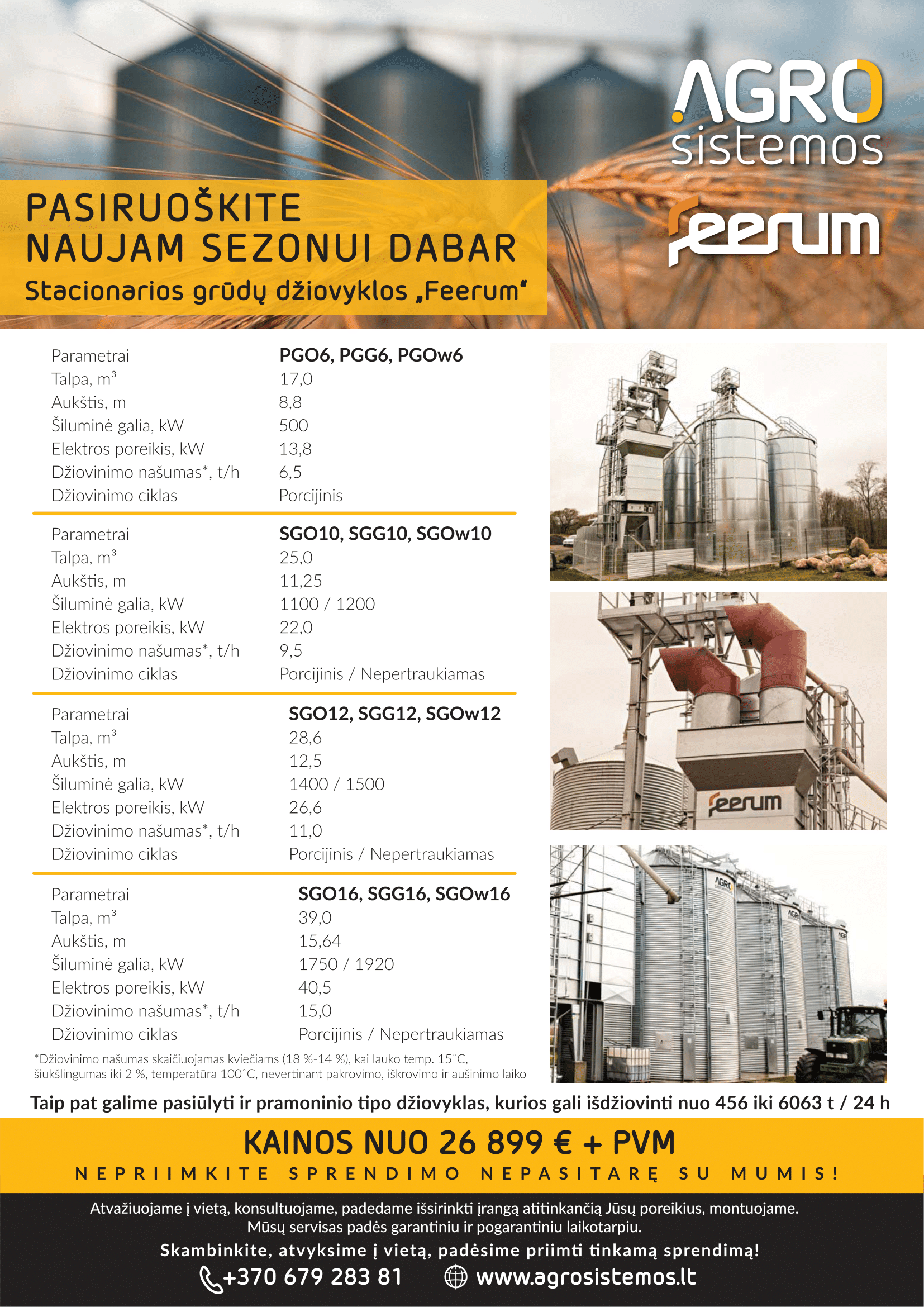 Stacionarios grudu dziovyklos Feerum