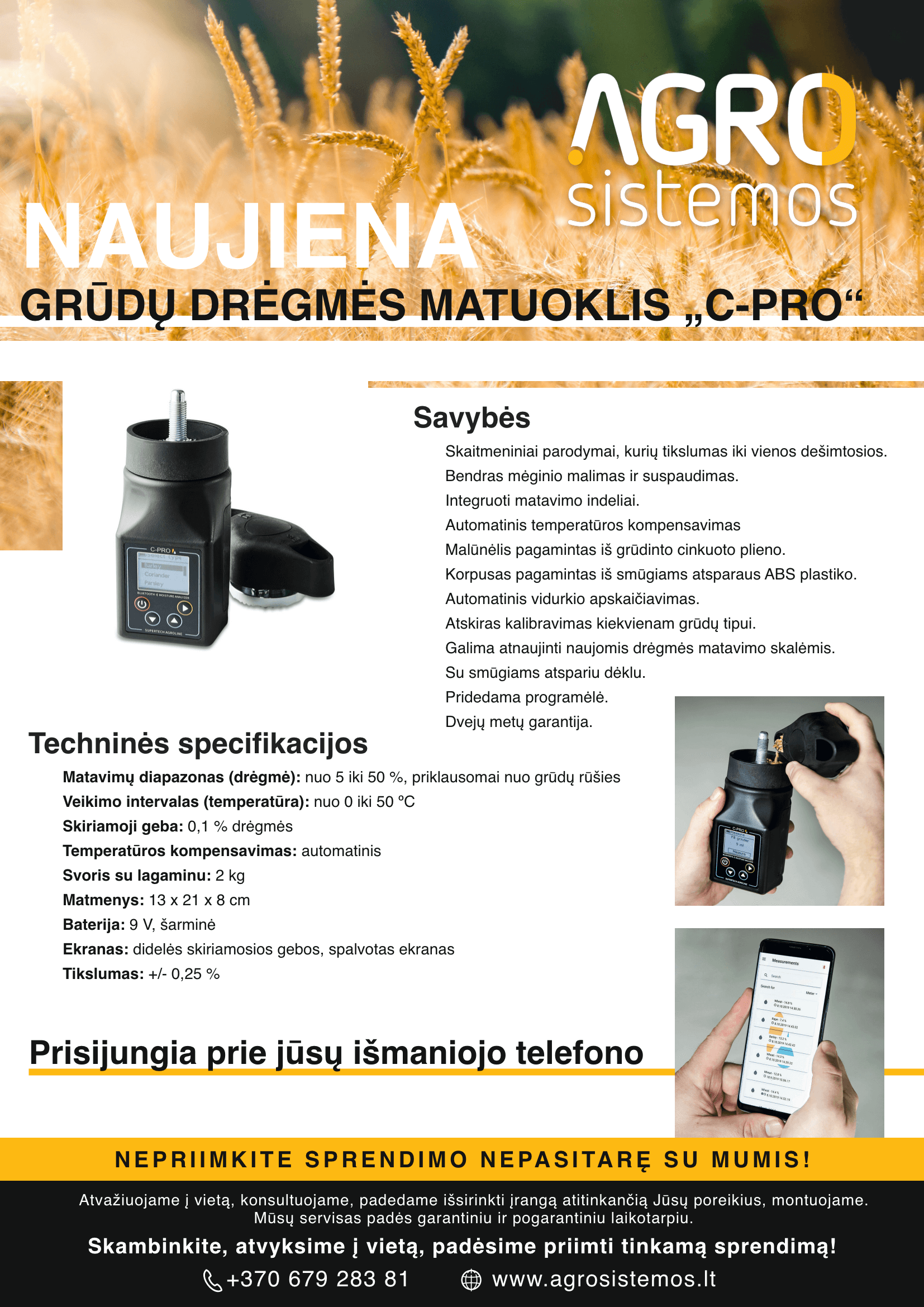 C-PRO dregmes matuoklis